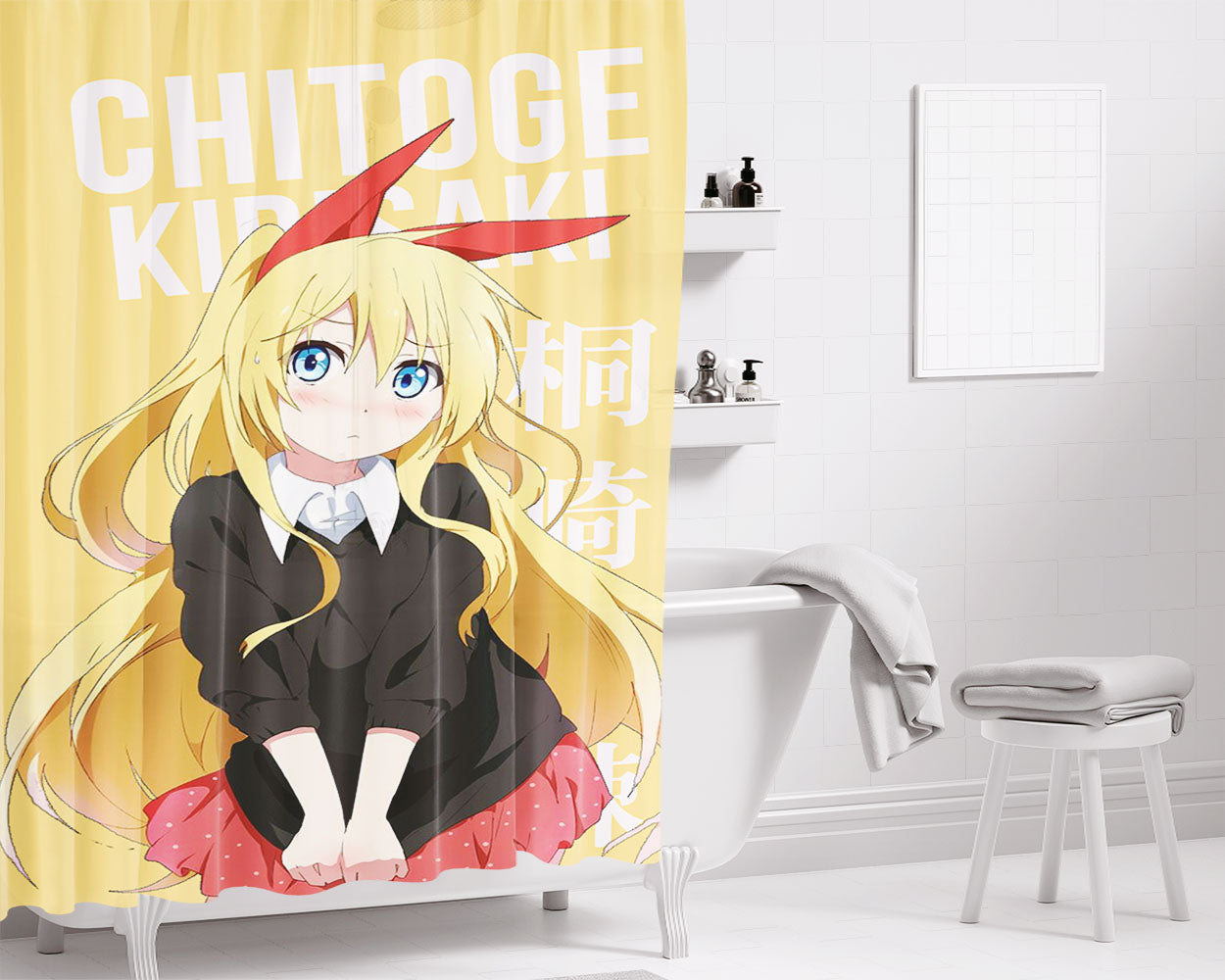 Chitoge Kirisaki V2 Bathroom Shower Curtain Fabric Waterproof | 66 X 72 Inch