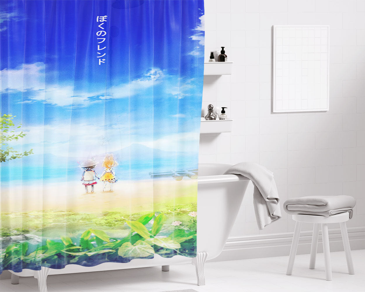 Kaban Serval Kemono Friends Bathroom Shower Curtain Fabric Waterproof | 66 X 72 Inch