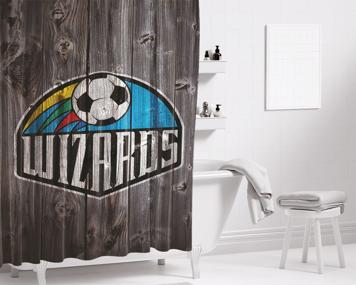 Kansas City Wizards Bathroom Shower Curtain Fabric Waterproof | 66 X 72 Inch
