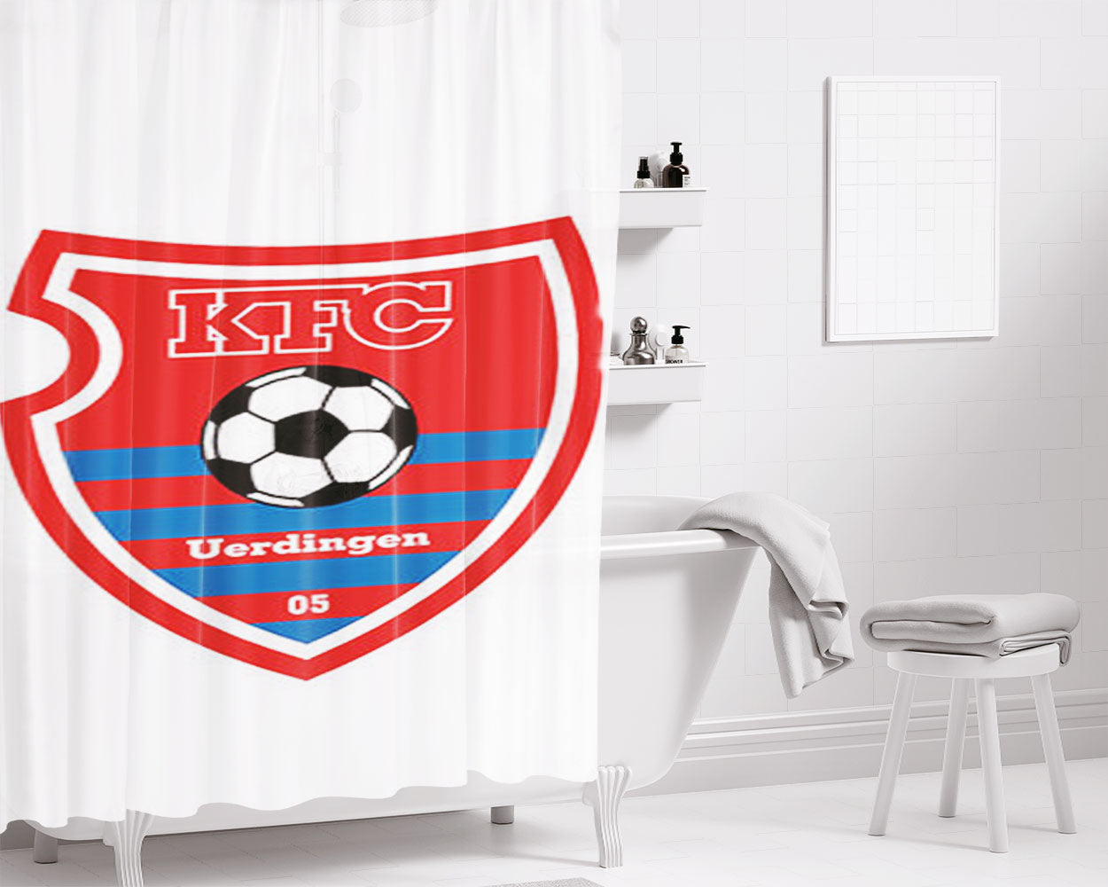 Kfc Uerdingen Logo Bathroom Shower Curtain Fabric Waterproof | 66 X 72 Inch