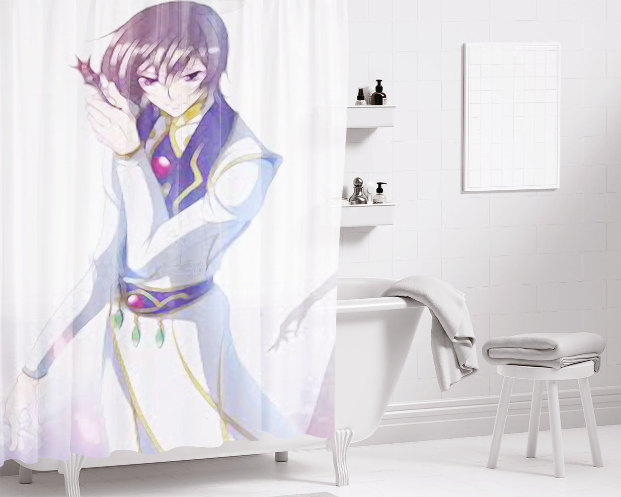 Lelouch Code Geass Bathroom Shower Curtain Fabric Waterproof | 66 X 72 Inch