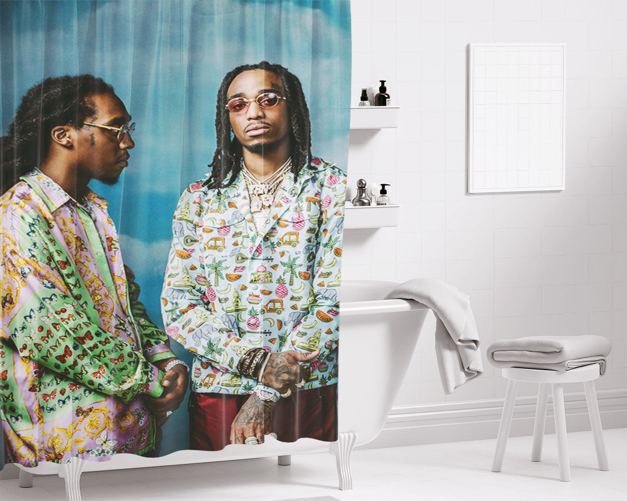 Migos Bathroom Shower Curtain Fabric Waterproof | 66 X 72 Inch