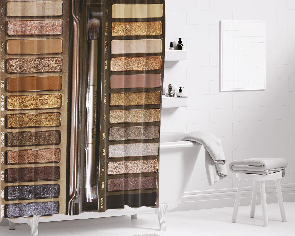 Naked Palette 2 Bathroom Shower Curtain Fabric Waterproof | 66 X 72 Inch
