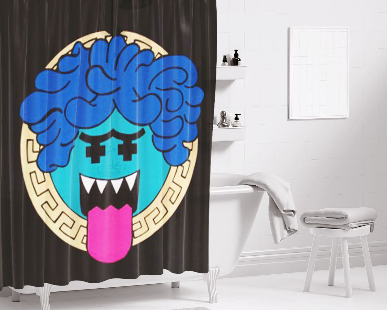 Pink Dolphin Bathroom Shower Curtain Fabric Waterproof | 66 X 72 Inch