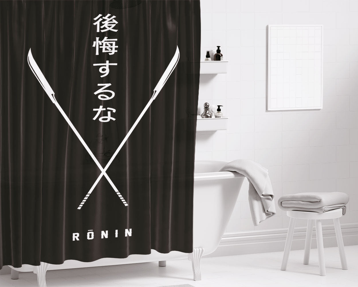 Ronin Bathroom Shower Curtain Fabric Waterproof | 66 X 72 Inch