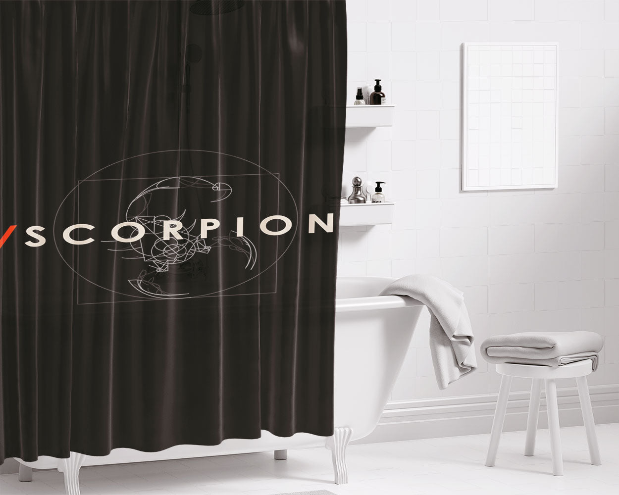 Scorpion Tv Show Logo 2017 Bathroom Shower Curtain Fabric Waterproof | 66 X 72 Inch