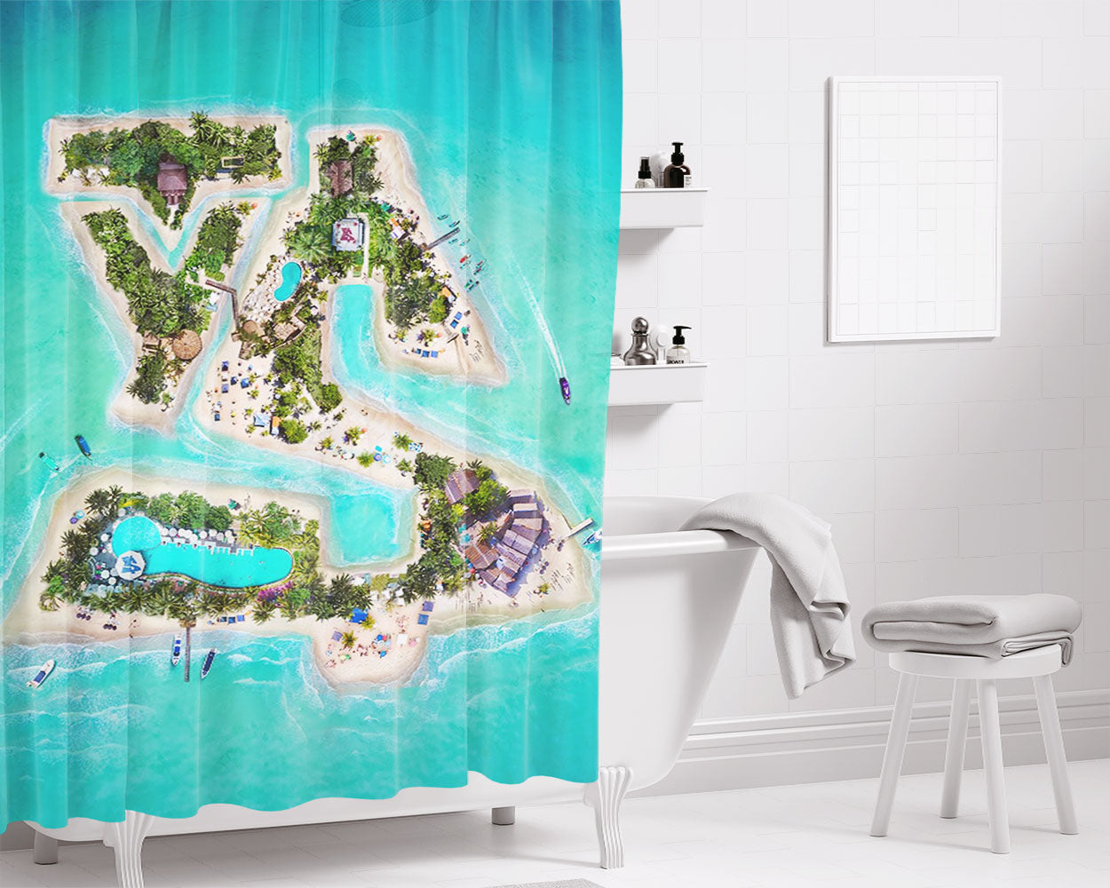 Ty Dolla Sign Beach House Iii Bathroom Shower Curtain Fabric Waterproof | 66 X 72 Inch