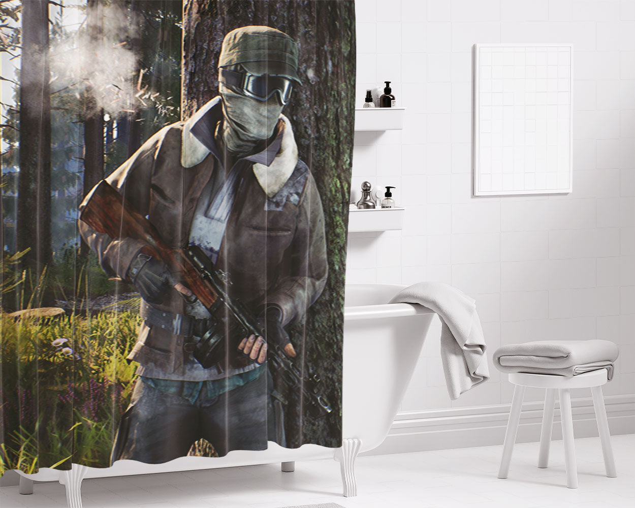 Vigor Games Fire Bathroom Shower Curtain Fabric Waterproof | 66 X 72 Inch