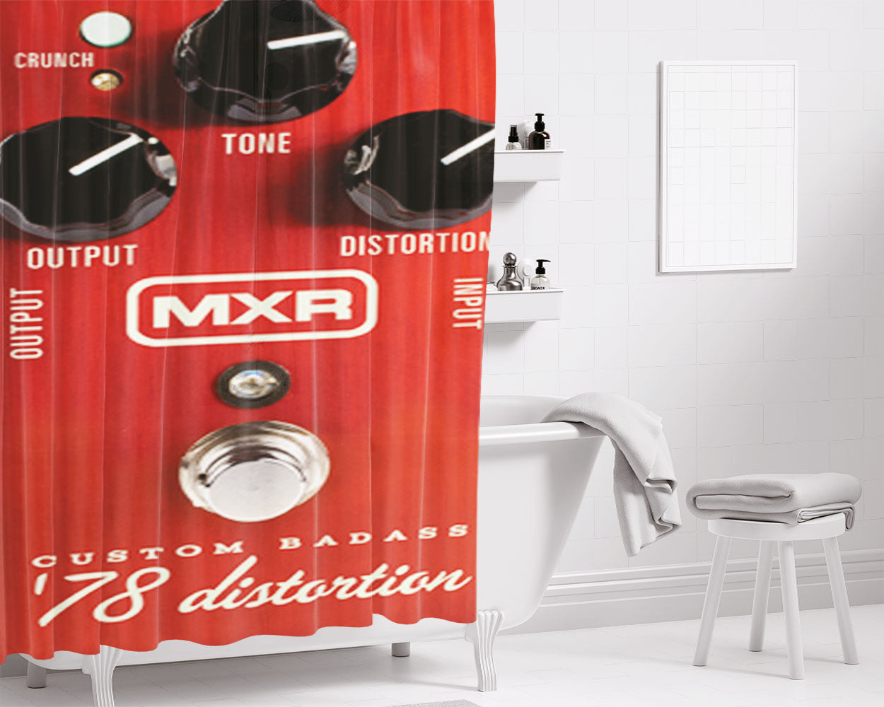 Mxr M78 Distortion Bathroom Shower Curtain Fabric Waterproof | 66 X 72 Inch
