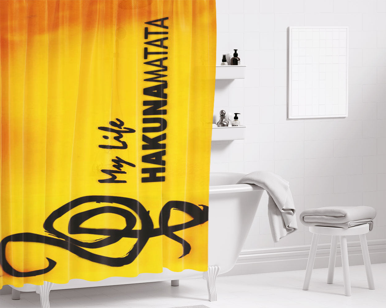 My Life Hakunamatata Bathroom Shower Curtain Fabric Waterproof | 66 X 72 Inch