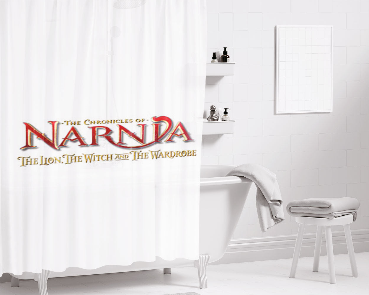Narnia Logo Bathroom Shower Curtain Fabric Waterproof | 66 X 72 Inch
