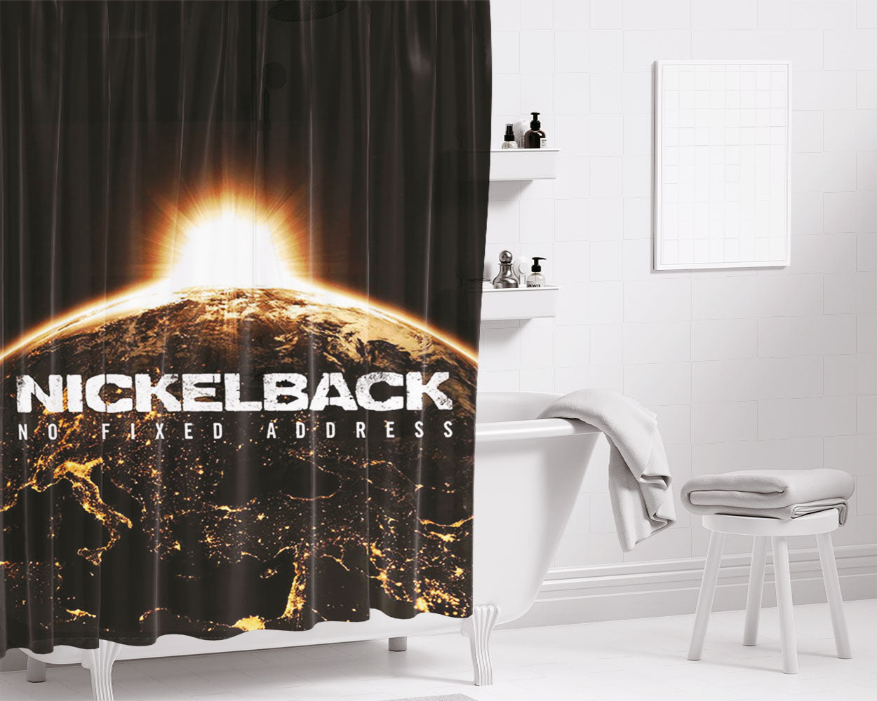 Nickelback Bathroom Shower Curtain Fabric Waterproof | 66 X 72 Inch