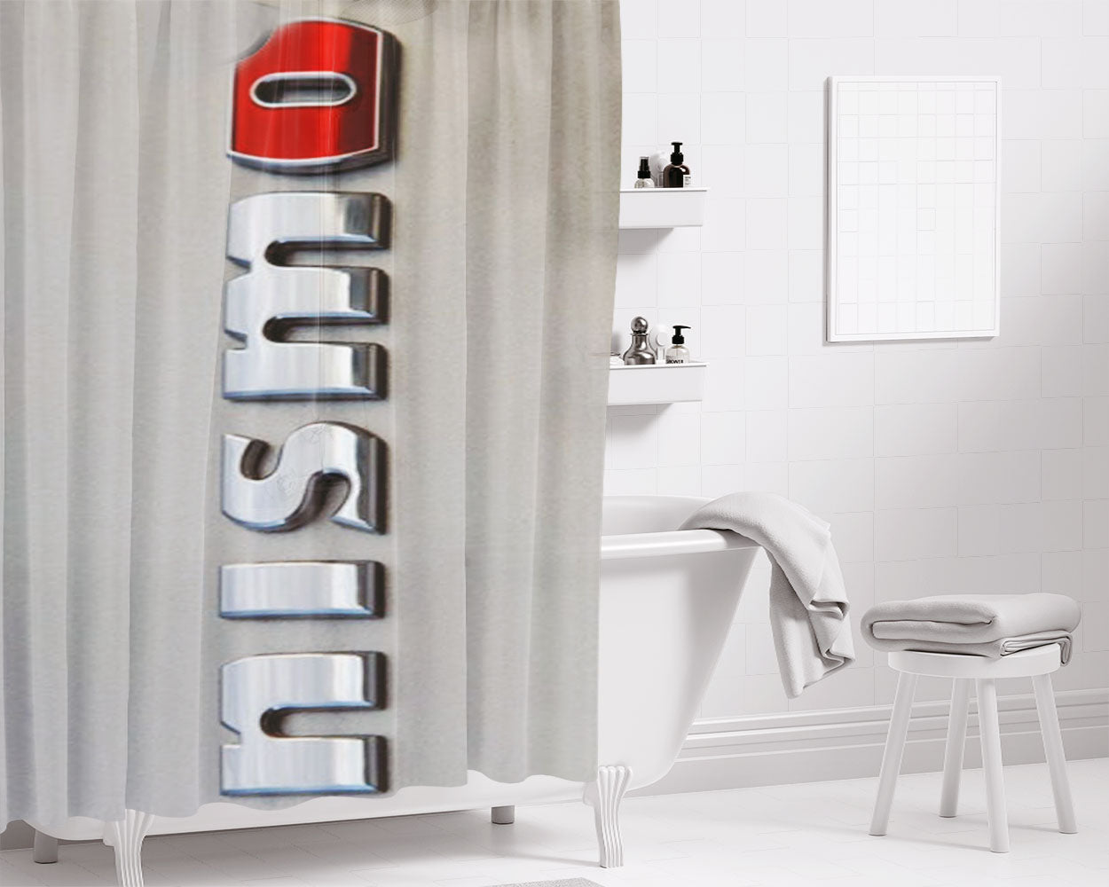 Nismo Bathroom Shower Curtain Fabric Waterproof | 66 X 72 Inch
