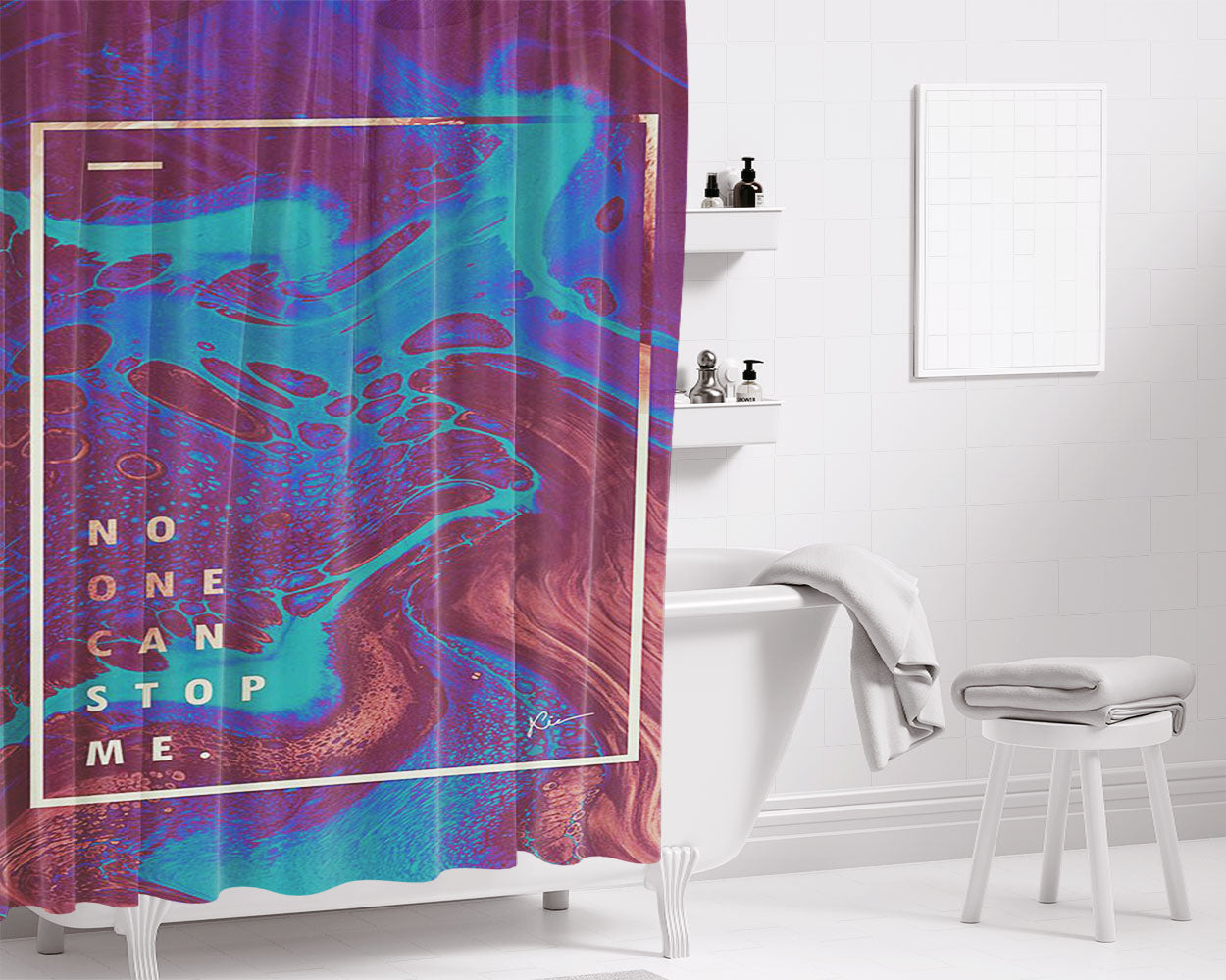 No One Can Stop Me Bathroom Shower Curtain Fabric Waterproof | 66 X 72 Inch