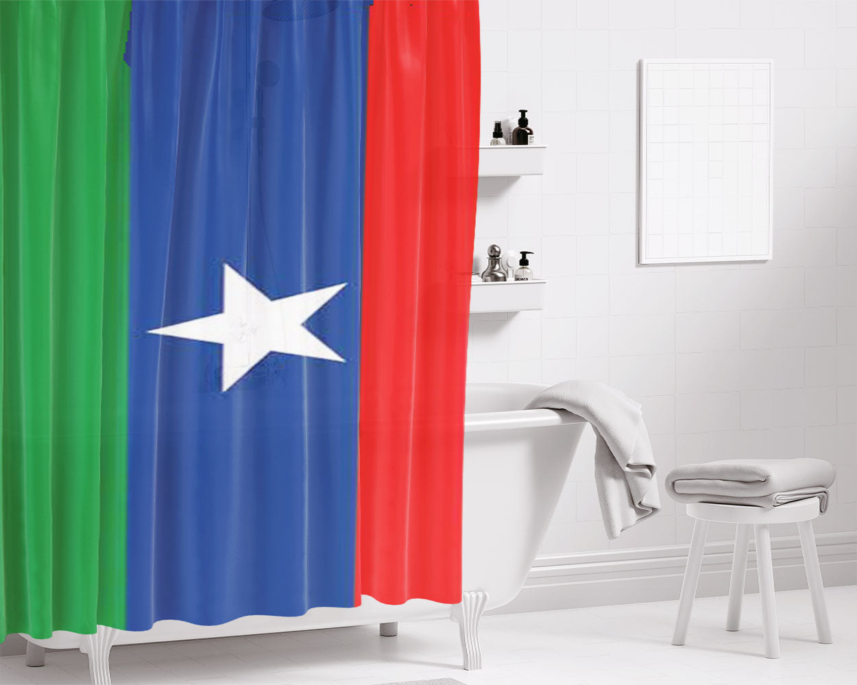 Ogaden Flag Bathroom Shower Curtain Fabric Waterproof | 66 X 72 Inch