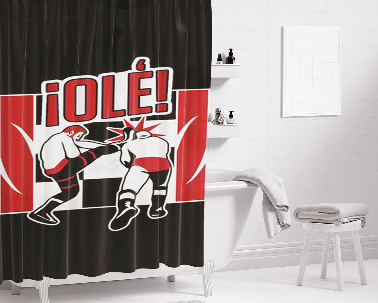 Ole Sami Zayn Helluva Kick Bathroom Shower Curtain Fabric Waterproof | 66 X 72 Inch