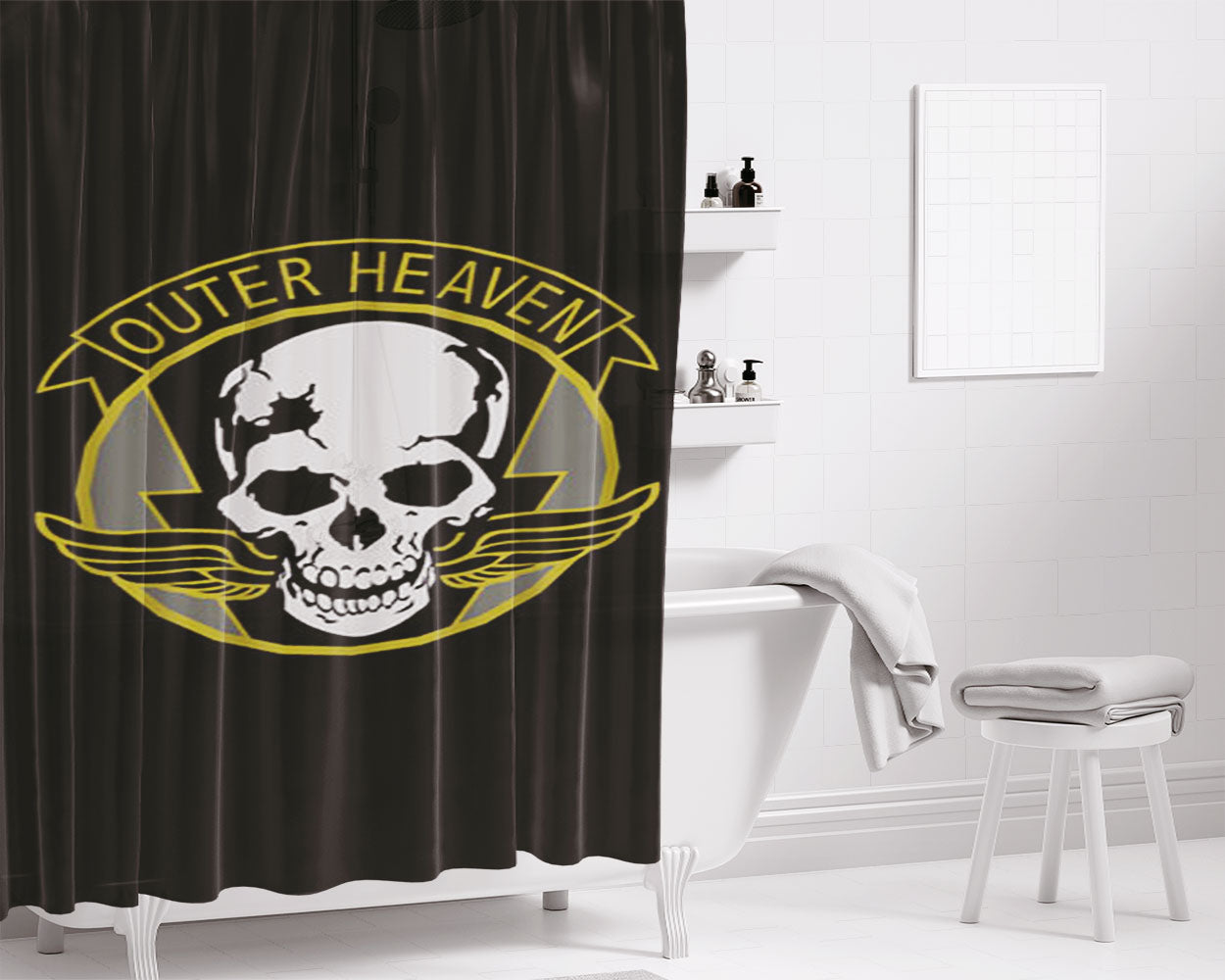 Outer Heaven Art Bathroom Shower Curtain Fabric Waterproof | 66 X 72 Inch