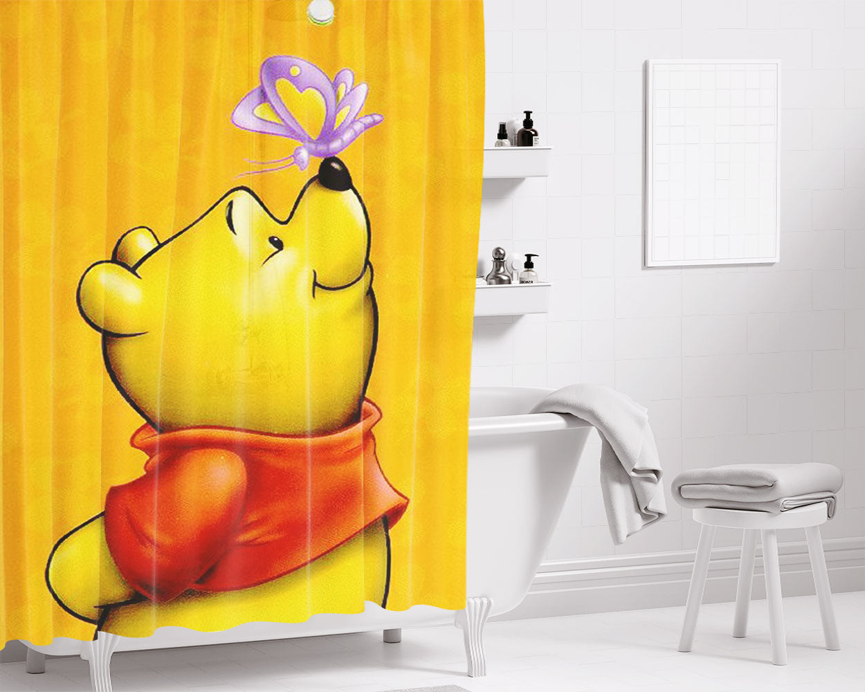 Phooh- Bathroom Shower Curtain Fabric Waterproof | 66 X 72 Inch