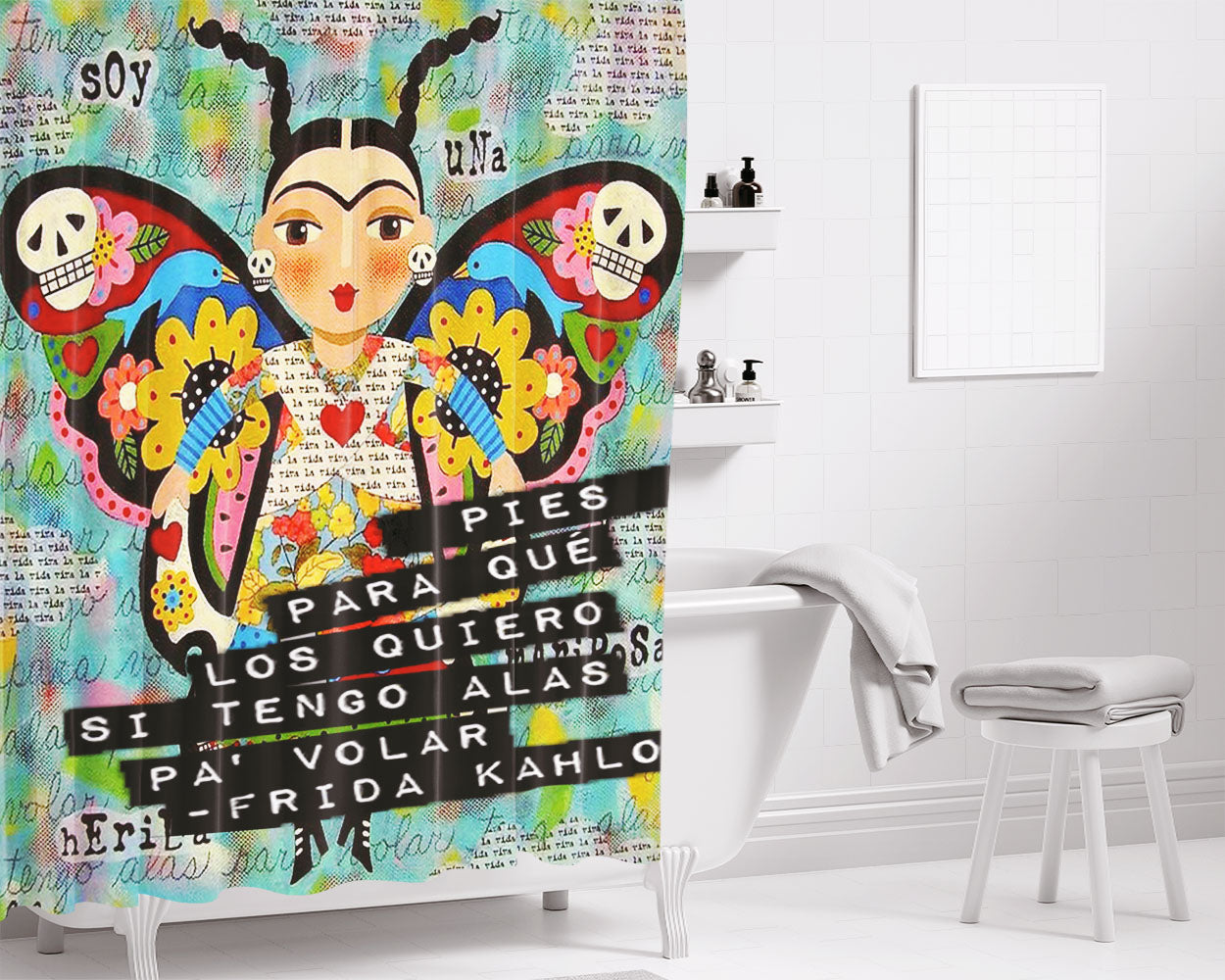 Pies Para Bathroom Shower Curtain Fabric Waterproof | 66 X 72 Inch
