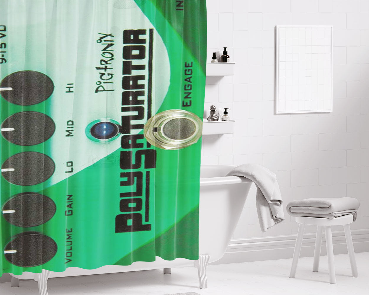 Pigtronix Polysaturator Bathroom Shower Curtain Fabric Waterproof | 66 X 72 Inch