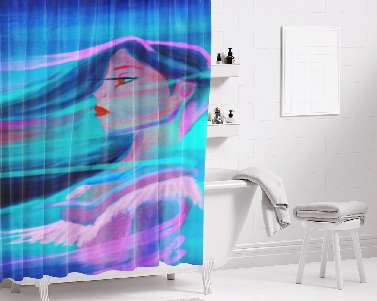 Pocahontas Paint Bathroom Shower Curtain Fabric Waterproof | 66 X 72 Inch
