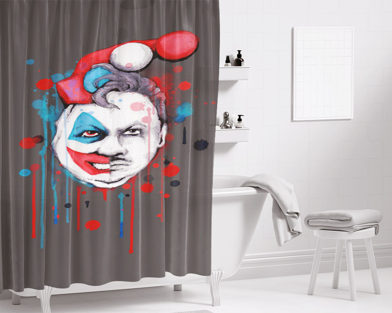 Pogo The Clown Bathroom Shower Curtain Fabric Waterproof | 66 X 72 Inch