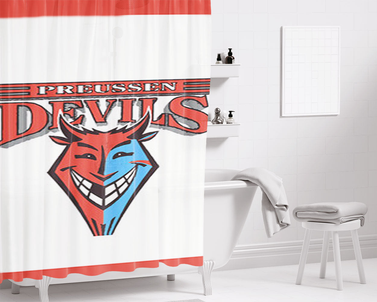 Preussen Devils Bathroom Shower Curtain Fabric Waterproof | 66 X 72 Inch