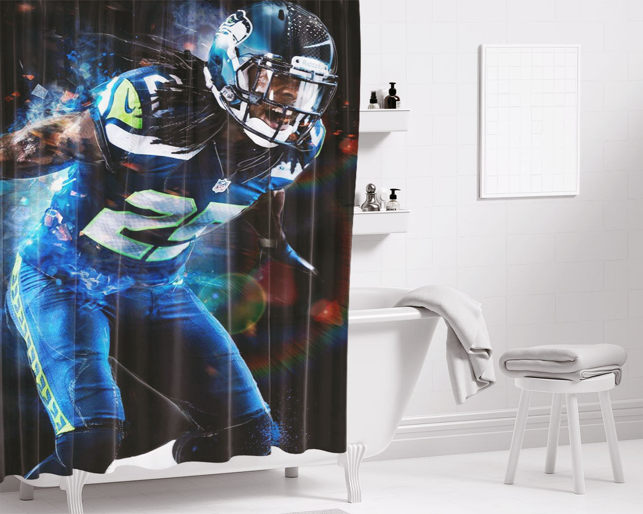 Quterback Bathroom Shower Curtain Fabric Waterproof | 66 X 72 Inch