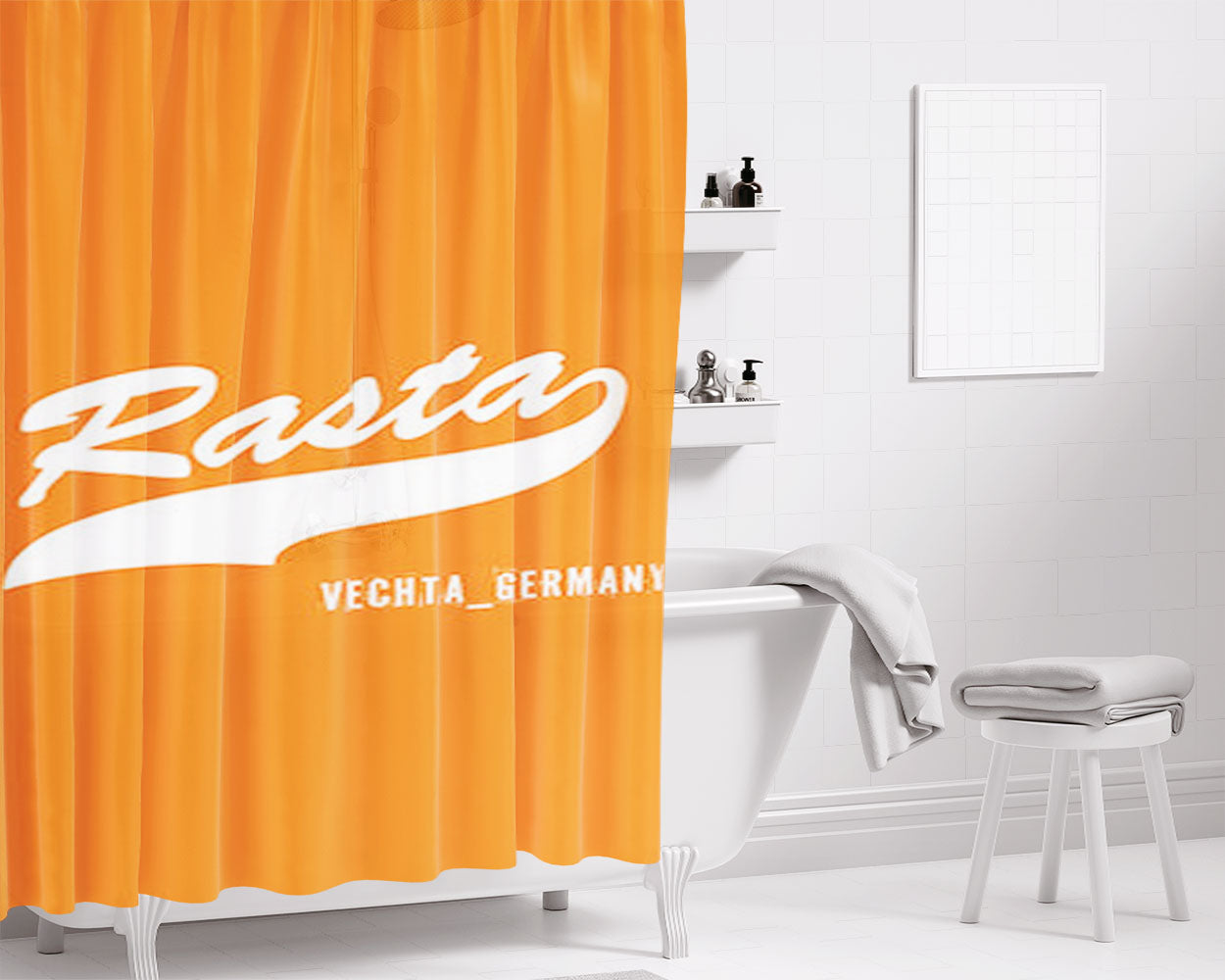 Rasta Vechta Germany Bathroom Shower Curtain Fabric Waterproof | 66 X 72 Inch