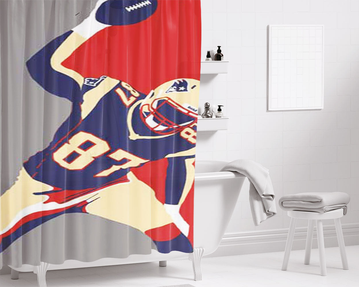 Rob Gronkowski Pop Art Bathroom Shower Curtain Fabric Waterproof | 66 X 72 Inch