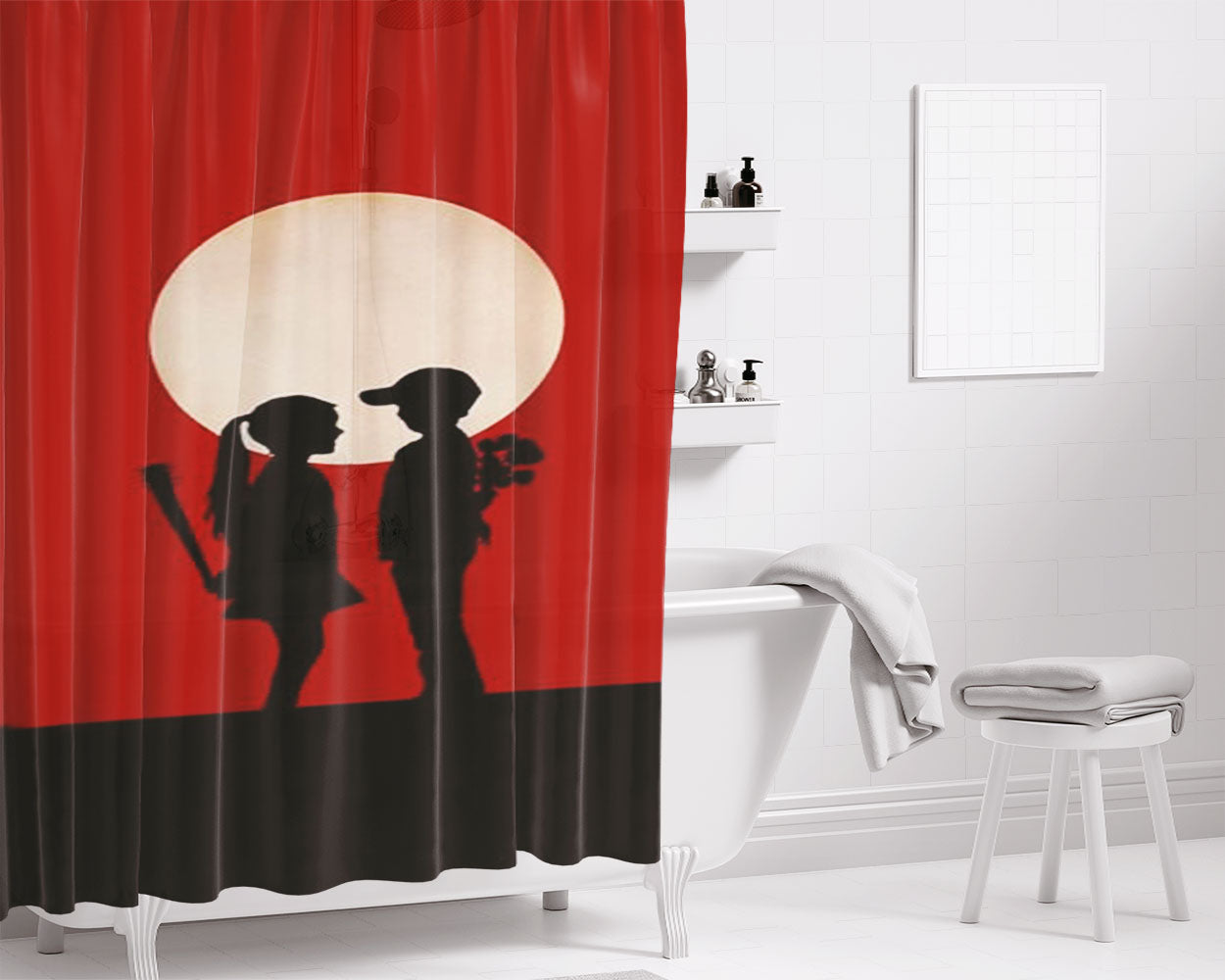 Romantic Bathroom Shower Curtain Fabric Waterproof | 66 X 72 Inch