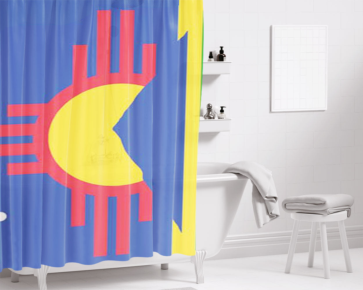 Roswell Flag Bathroom Shower Curtain Fabric Waterproof | 66 X 72 Inch
