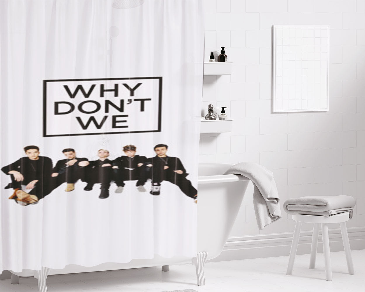 Why Don’T We Bathroom Shower Curtain Fabric Waterproof | 66 X 72 Inch