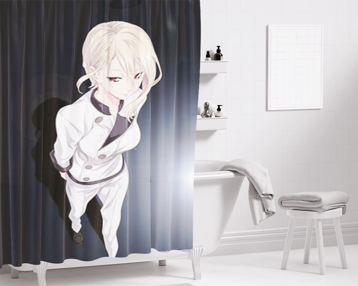 Alice Shokugeki No Soma Bathroom Shower Curtain Fabric Waterproof | 66 X 72 Inch