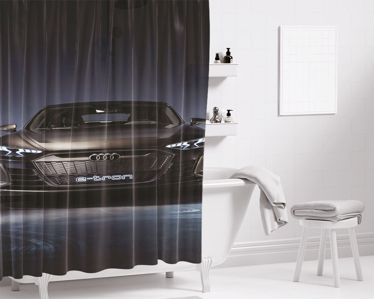 Audi E Tron Gt Concept 2019 4K 2 Bathroom Shower Curtain Fabric Waterproof | 66 X 72 Inch