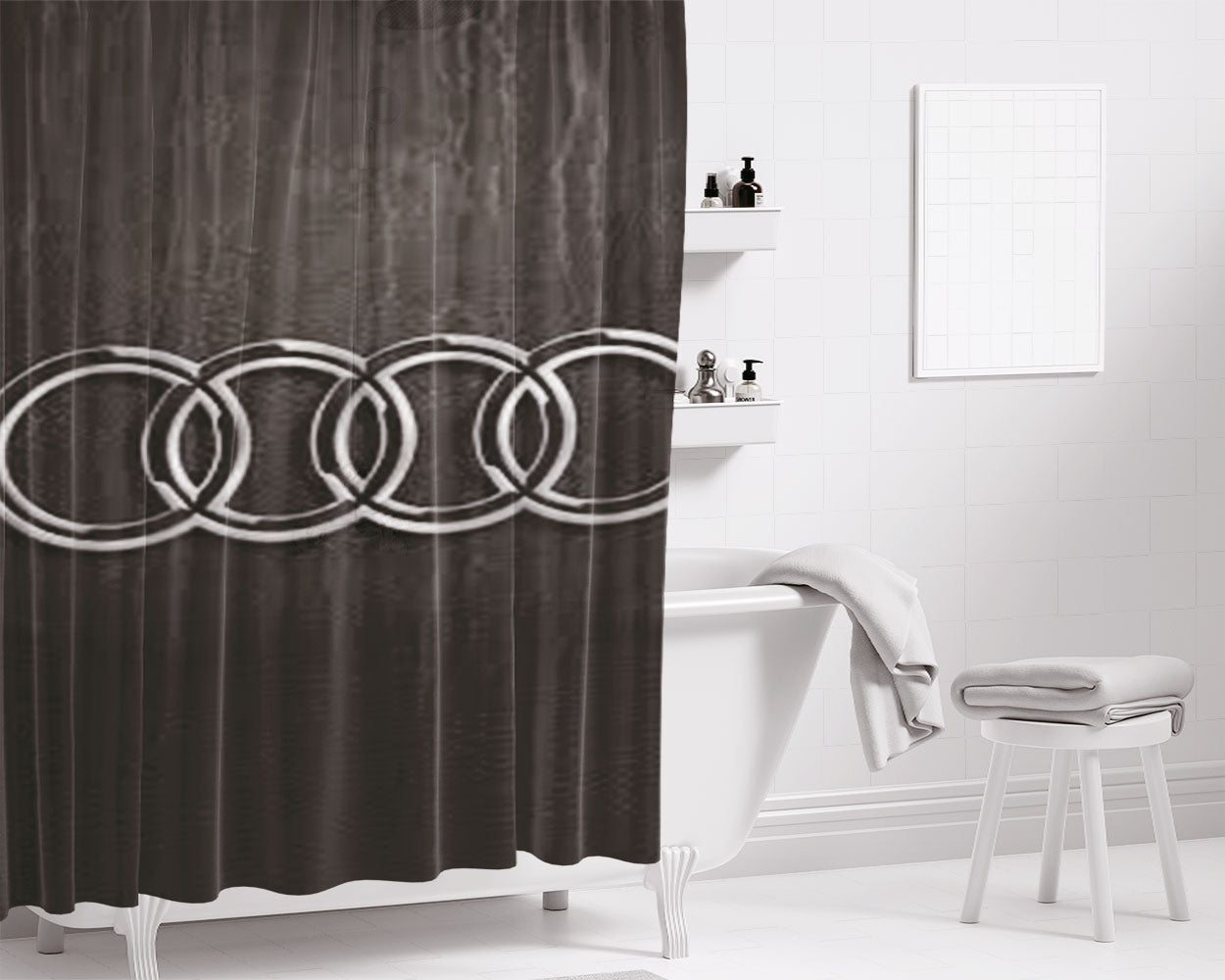 Audi Leather Bathroom Shower Curtain Fabric Waterproof | 66 X 72 Inch
