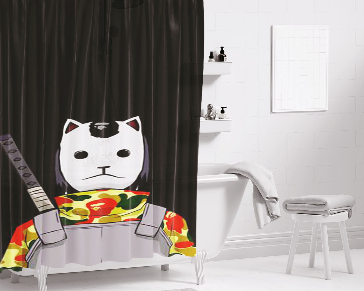Bape Anbu 15 Bathroom Shower Curtain Fabric Waterproof | 66 X 72 Inch