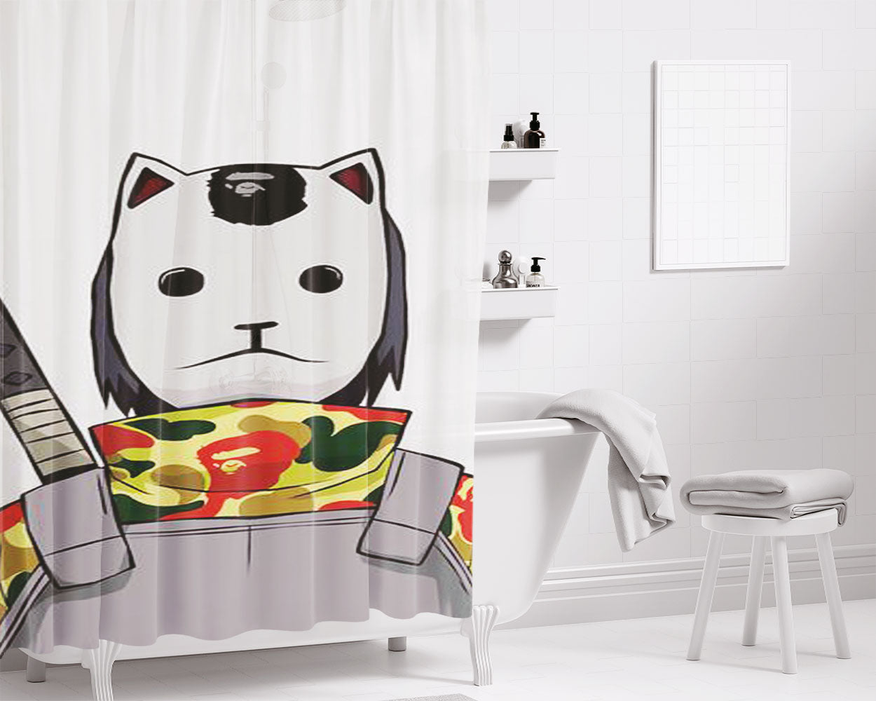 Bape Anbu Bathroom Shower Curtain Fabric Waterproof | 66 X 72 Inch