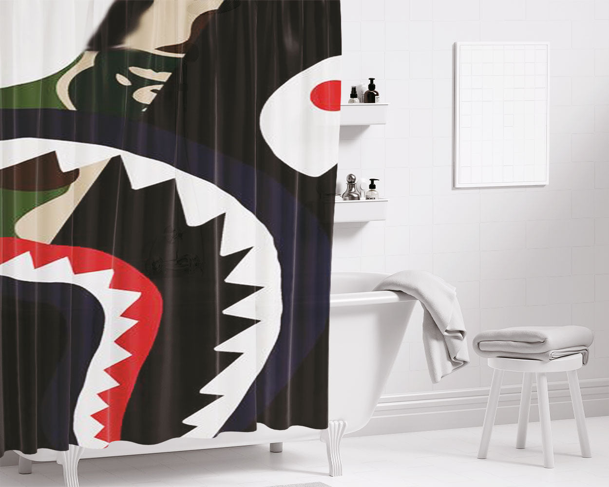 Bapeeee Bathroom Shower Curtain Fabric Waterproof | 66 X 72 Inch