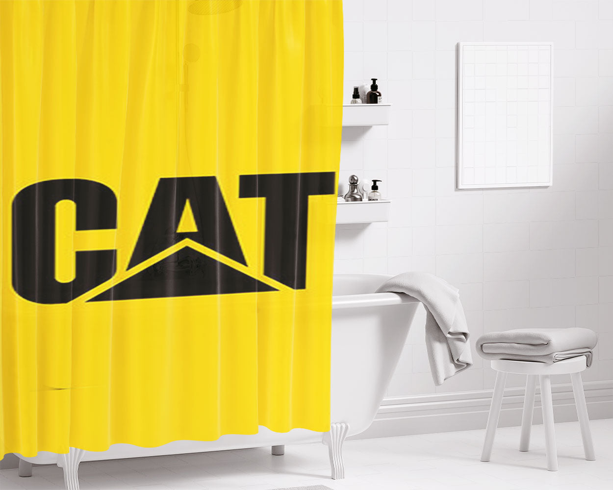 Cat Bathroom Shower Curtain Fabric Waterproof | 66 X 72 Inch