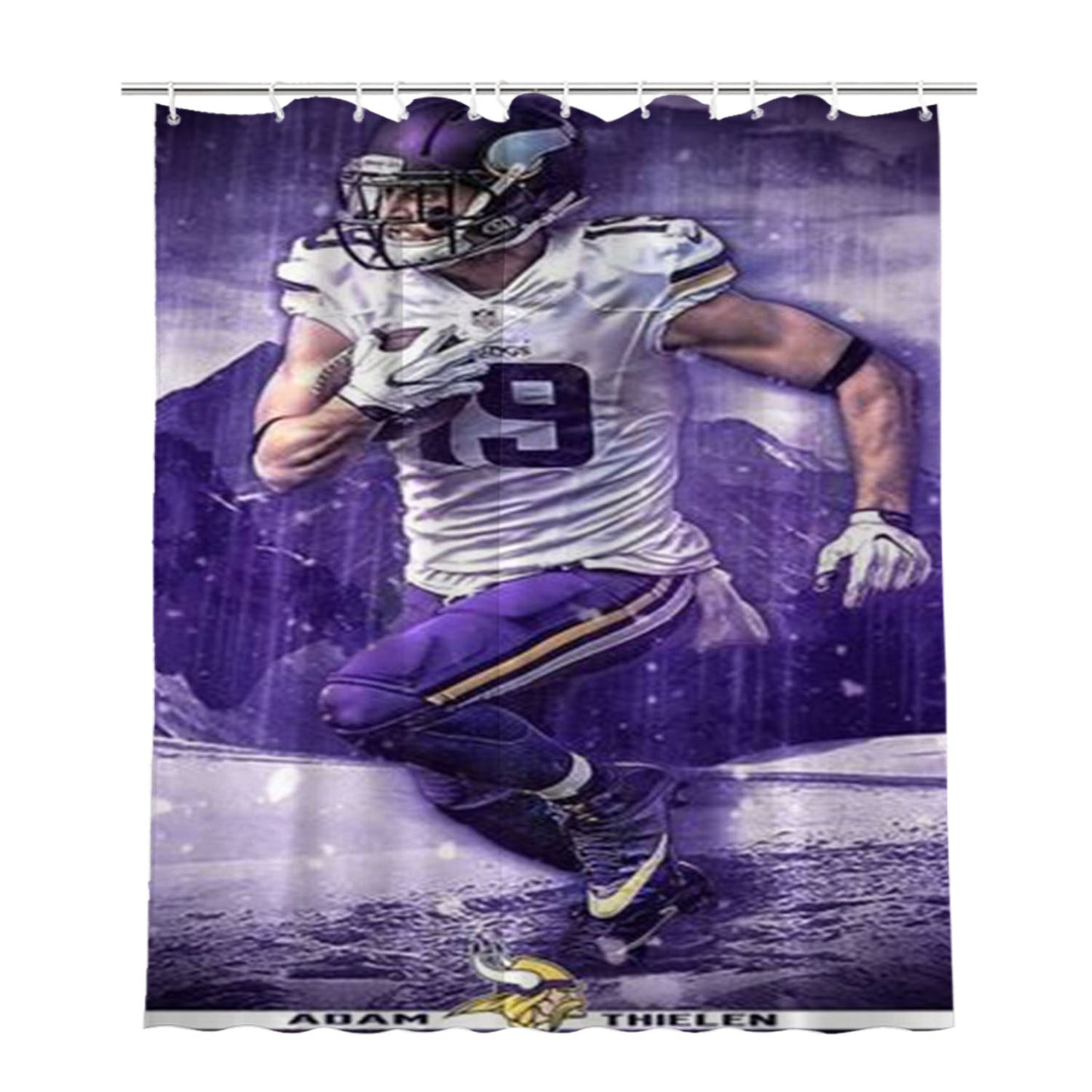 Adam Thielen Minnesota Viking 2 Bathroom Shower Curtain Fabric Waterproof | 66 X 72 Inch