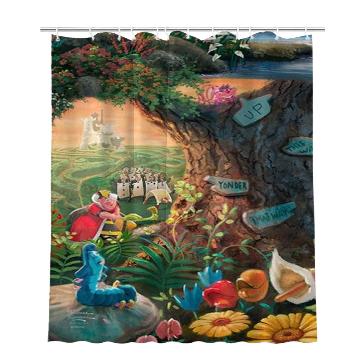 Alice In Wonderland Queen Of Hearts Bathroom Shower Curtain Fabric Waterproof | 66 X 72 Inch