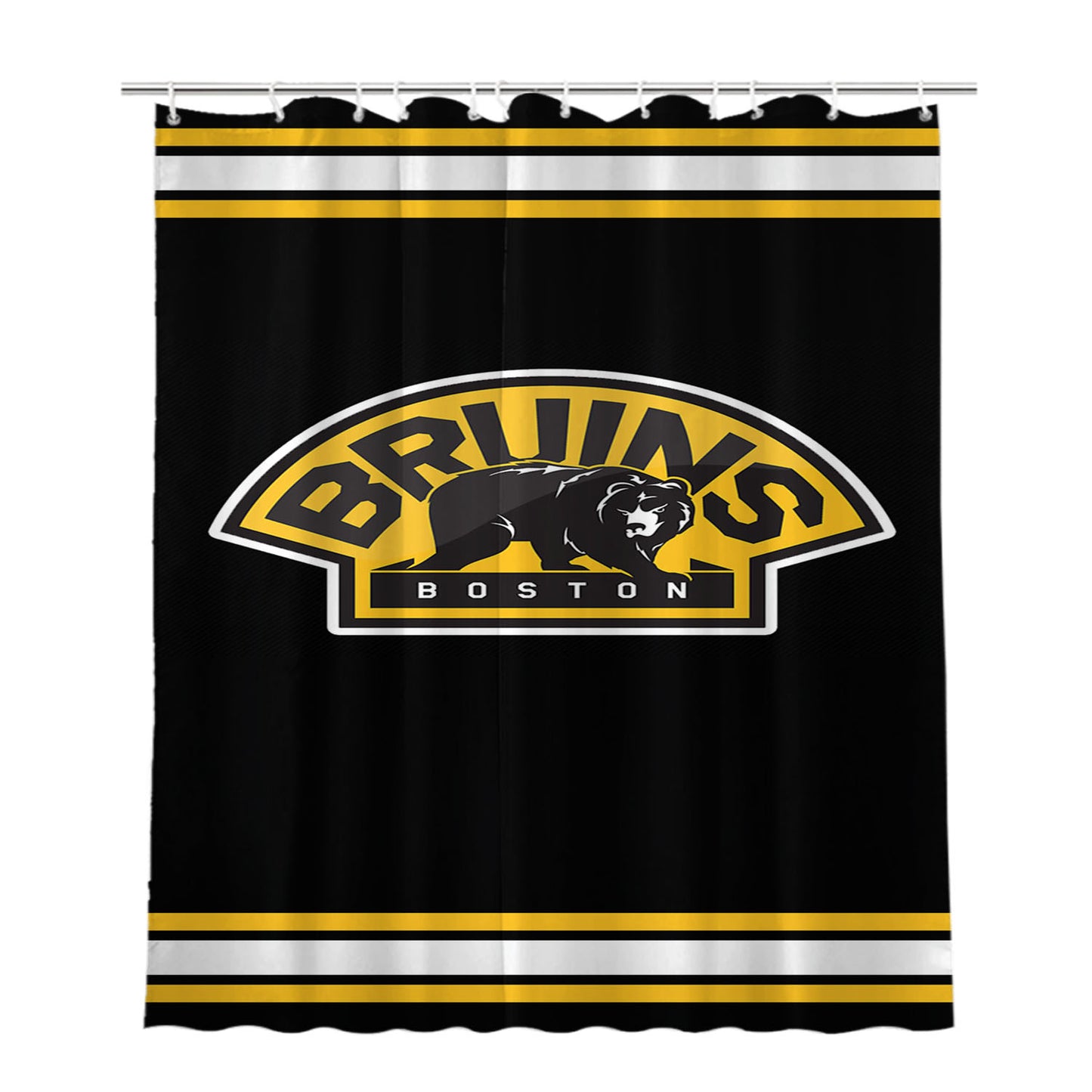 Boston Bruins Bathroom Shower Curtain Fabric Waterproof | 66 X 72 Inch