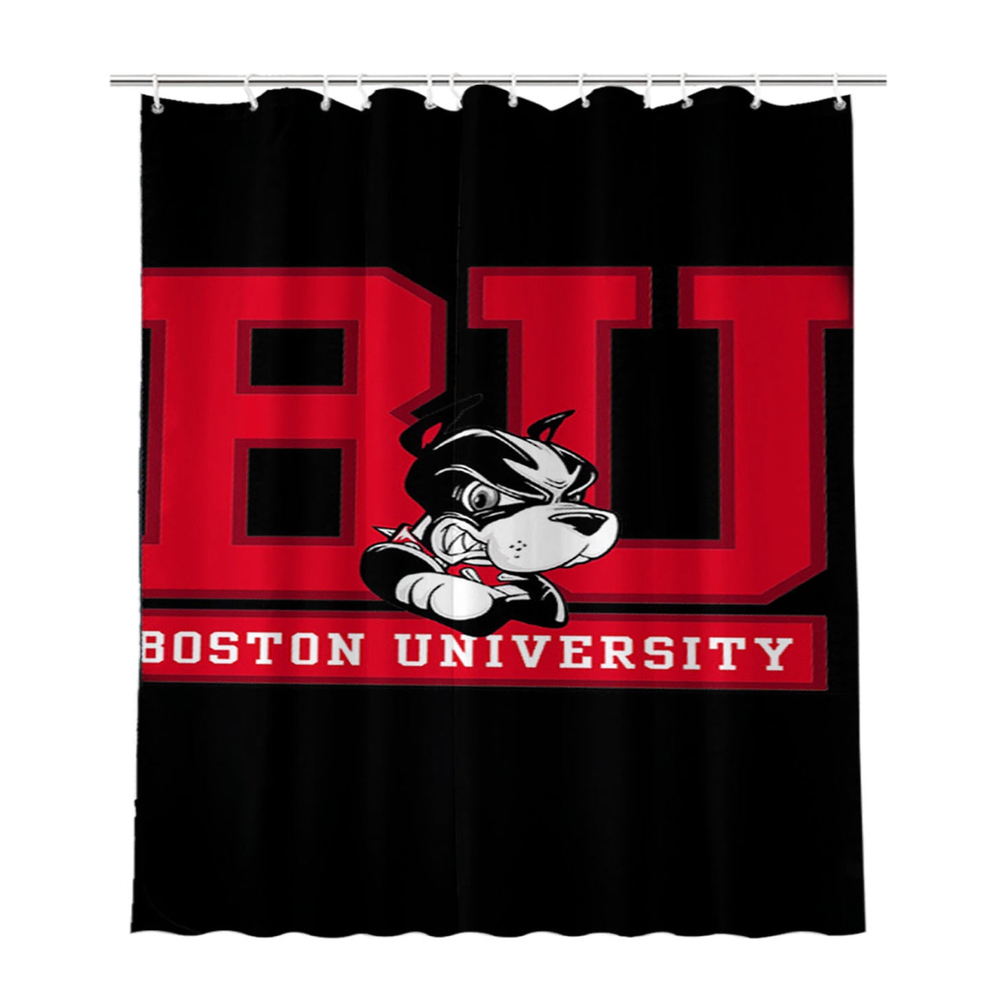 Boston University Bathroom Shower Curtain Fabric Waterproof | 66 X 72 Inch