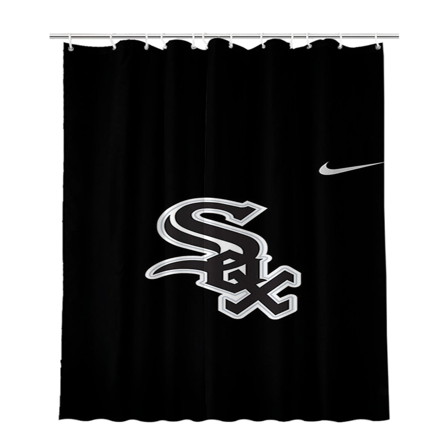 Chicago White Sox Nike Logo Bathroom Shower Curtain Fabric Waterproof | 66 X 72 Inch