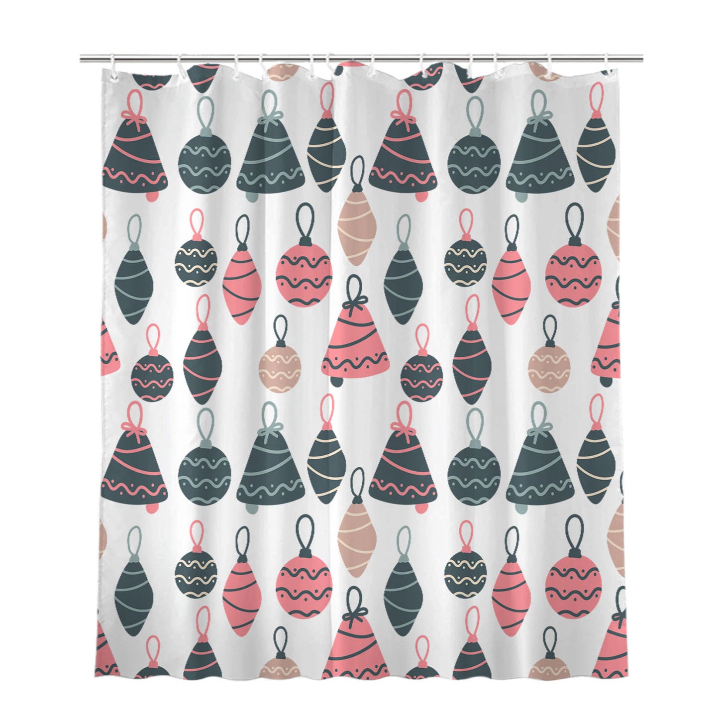 Christmas Patterns Set 06 Bathroom Shower Curtain Fabric Waterproof | 66 X 72 Inch