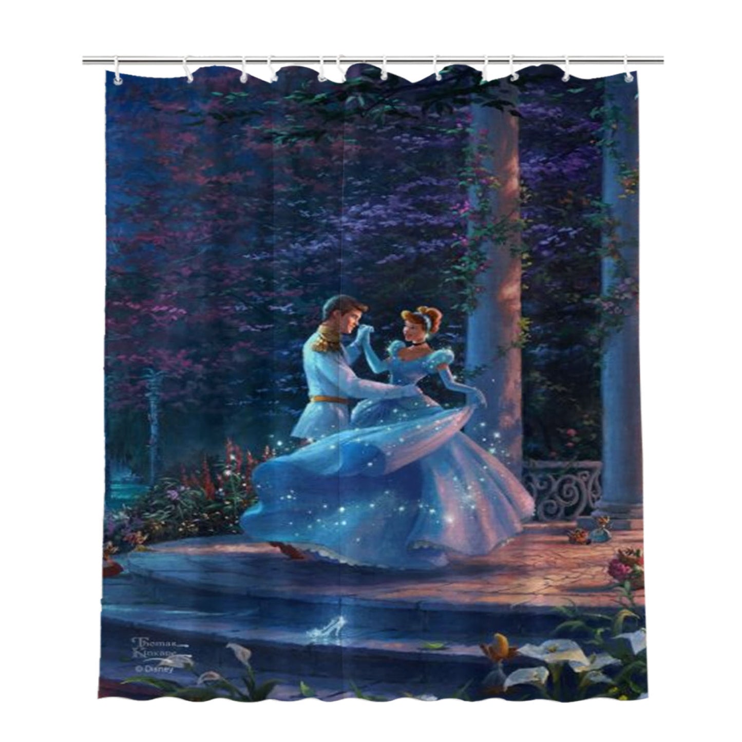 Cinderella Dancing In The Starlight Bathroom Shower Curtain Fabric Waterproof | 66 X 72 Inch