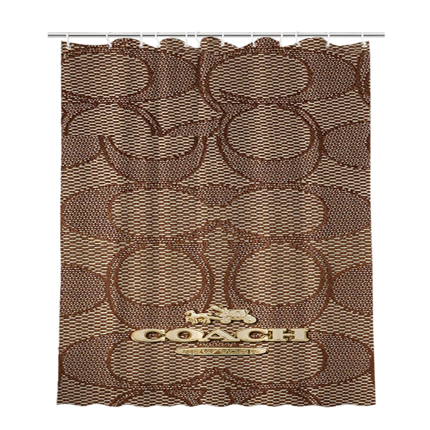 Coach New York Pattern Bathroom Shower Curtain Fabric Waterproof | 66 X 72 Inch