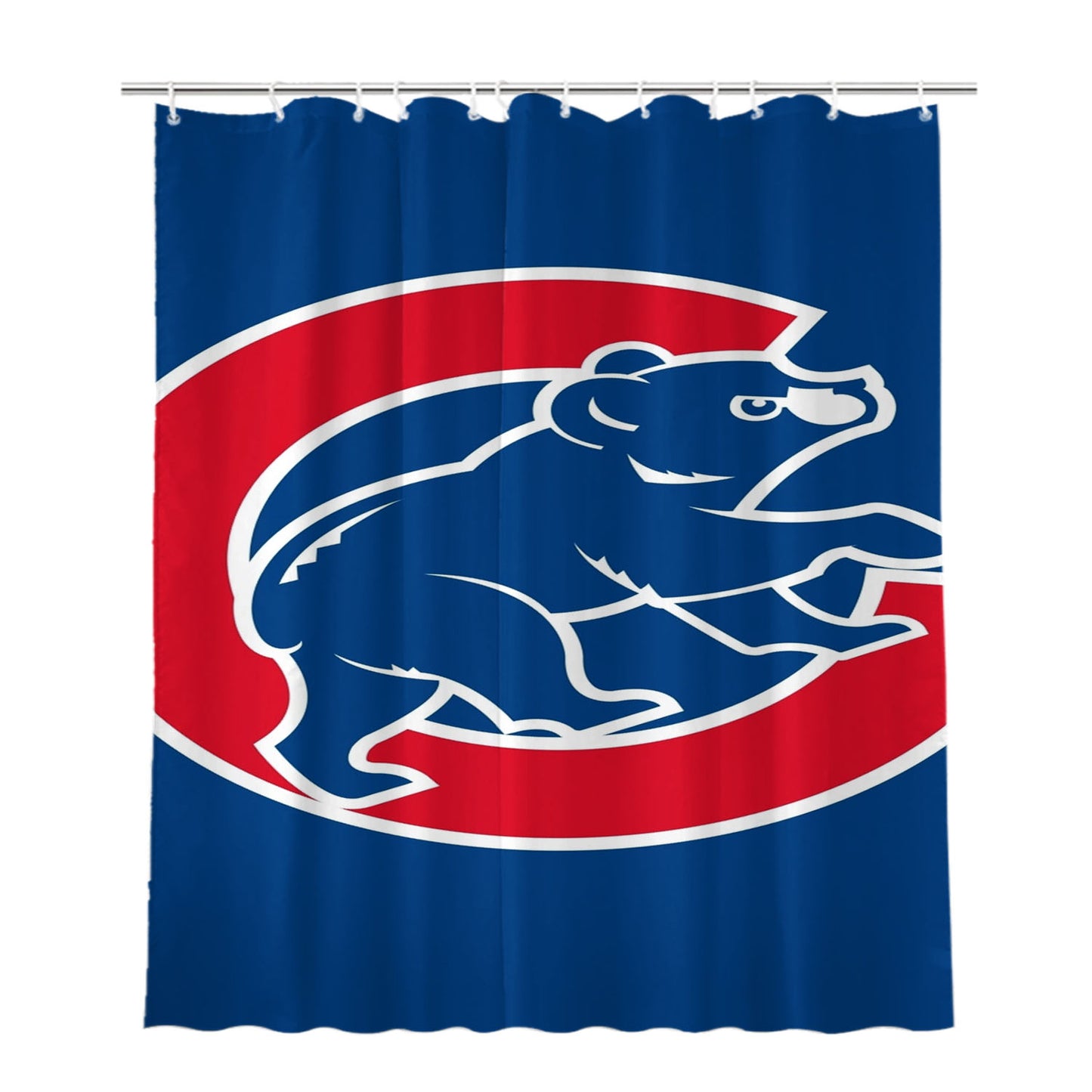 Cubs Chicago Bear Logo Bathroom Shower Curtain Fabric Waterproof | 66 X 72 Inch