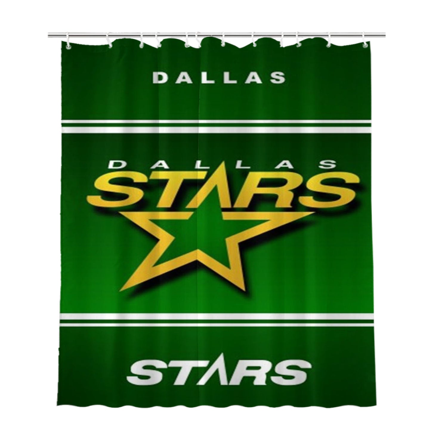 Dallas Stars Bathroom Shower Curtain Fabric Waterproof | 66 X 72 Inch